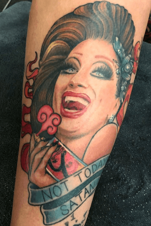 Not today Satan! The ICONIC queen of insults Bianca Del Rio by @sammysurjaytattoo