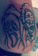 Ghostface and Leatherface I did on myself. 