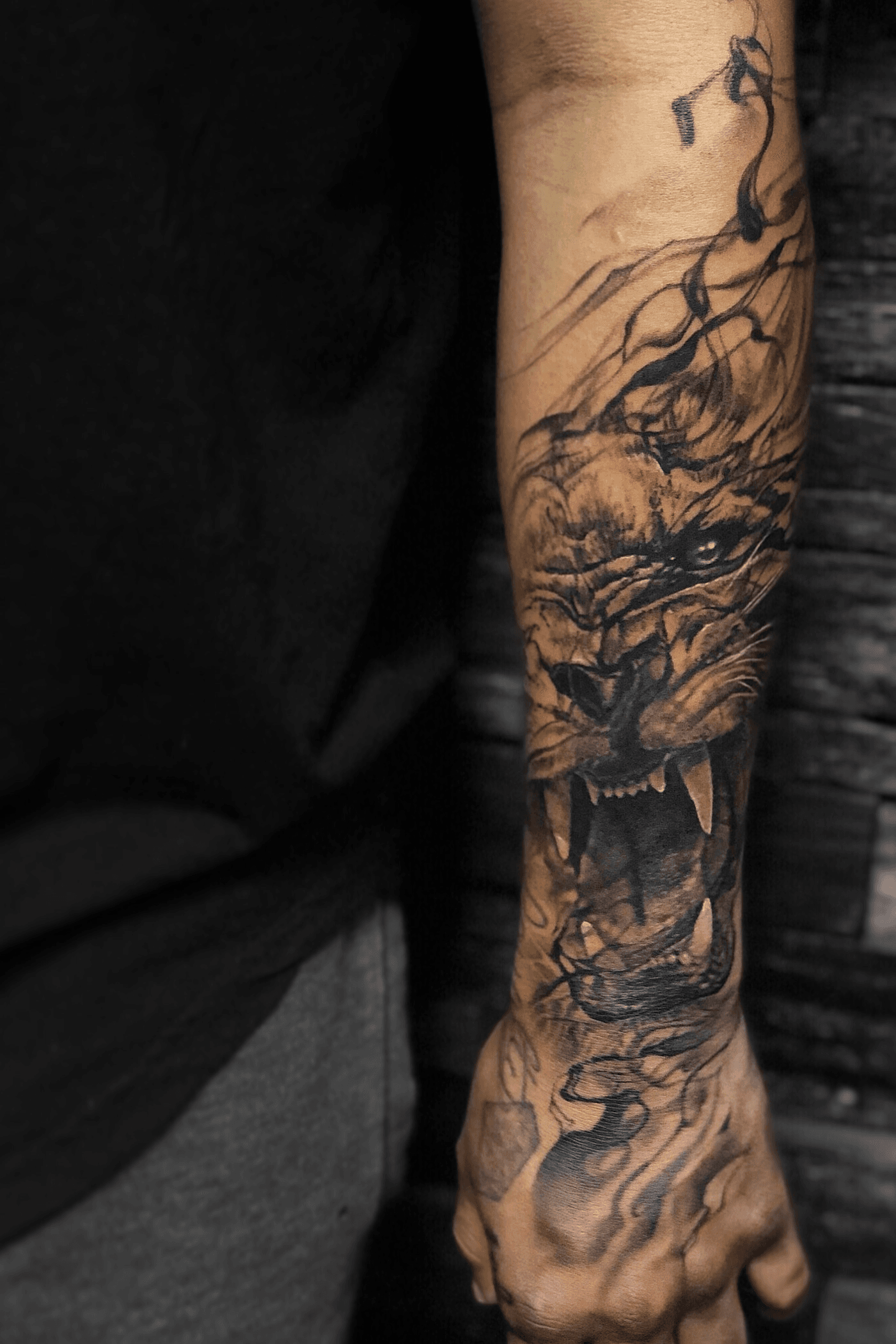 Tattoo uploaded by Dane Karlson • #surreal #blackandgrey #lion #portrait #wildlife #forearm #hand #floridatattooartist • Tattoodo