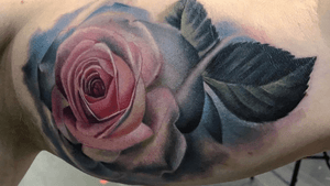 Realistic rose done at Big North Tattoo Show in 2018. 