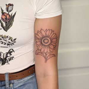 Sunflower #tattoo #tattoolife #tattooart #saniderm #envyneedles #rosewatertattoo #tattoos #tattooartist #art #ink #inked #lynntattoos #inkedmag #portland #portlandtattooers #portlandtattoo #pdx #pdxartists #pdxtattooers #pdxtattoo #tattooed #tatsoul #fusiontattooink #fkirons #bestink #sunflowertattoos #tattoosnob #stencilstuff #sunflower #eternalink