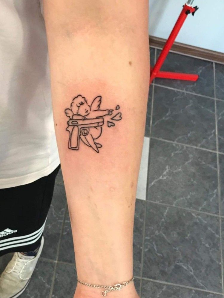 Angel with a Gun Tattoo by Reddogtattoo on DeviantArt
