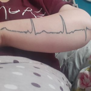 Heart beat tattoo of wolf Parkinson's white