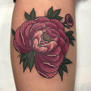 Peony of the purple kind by @bharpertattoo