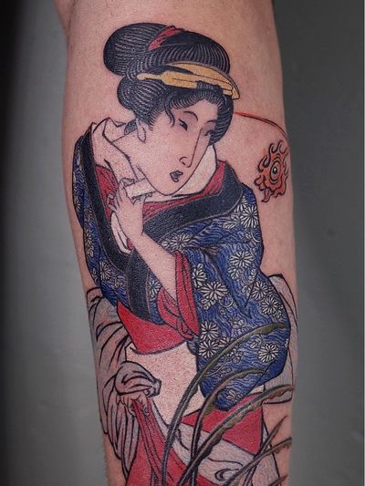 Forearm tattoo by Haku #Haku #forearm #arm #geisha #Japanese #pattern #illustrative #ukiyoe #tattoodo #tattoodoapp #tattoodoappartists #besttattoos #awesometattoos #tattoosforgirls #tattoosformen #cooltattoos