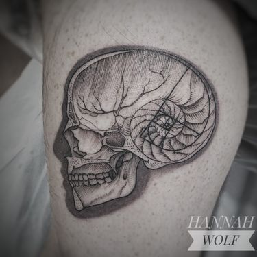 Sacred Geometric Skull tattoo by Hannah Wolf #HannahWolf