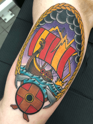 Fun #viking #ship. #traditional #neotraditional #color