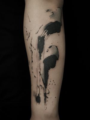 Brush stroke tattoo, “ Email : hanutattoo@gmail.com ,, ◾H A N U◾ #tattoodo #brushstroke #brushstroketattoo #tattoo #hanutattoo #KoreanArtist 