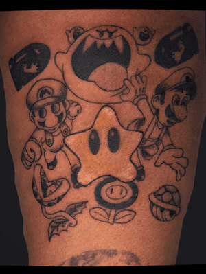Super mario additions to a scar old tattoo 