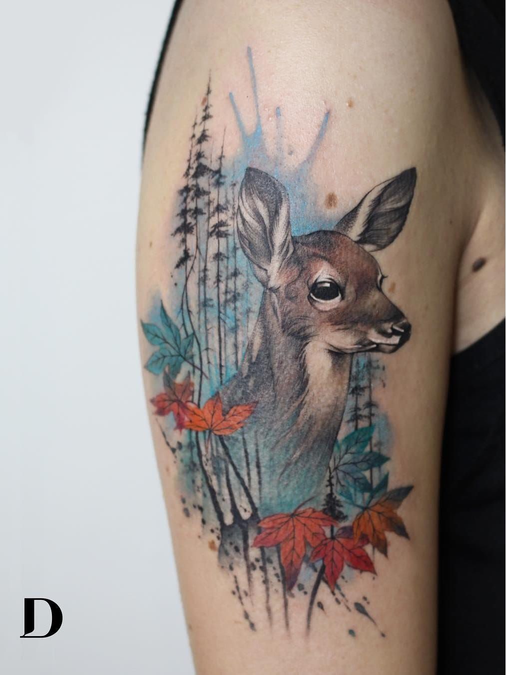 Deer Tattoo  Женские татуировки Парные татуировки Современные татуировки