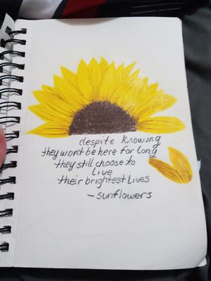This was just a cute little sunflower piece I did for practice, shoulda tried a little harder with the lettering though 