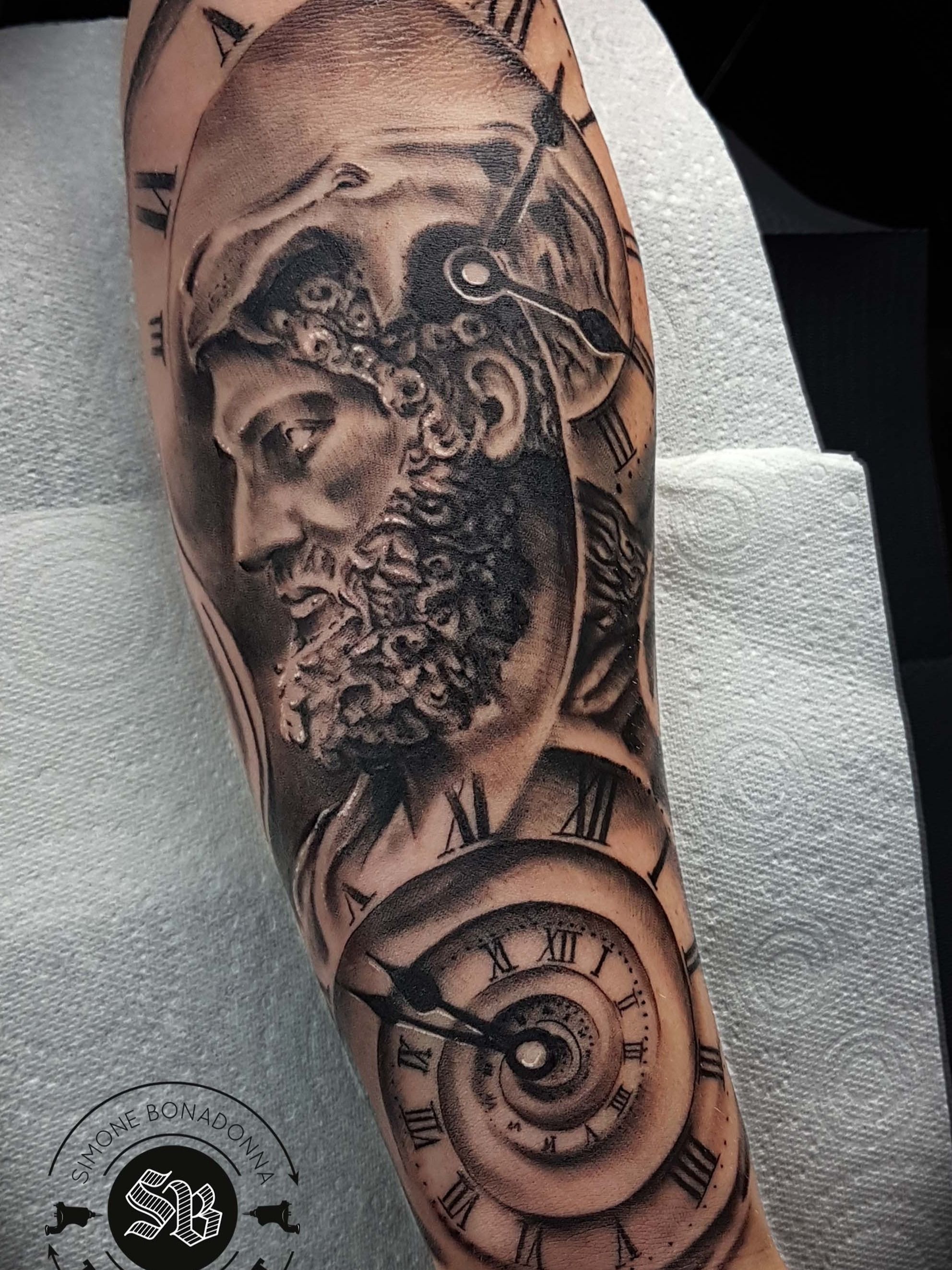 Starting off a half sleeve with Hercules Open to ideas on what else to  add Thanks for looking  rTattooDesigns