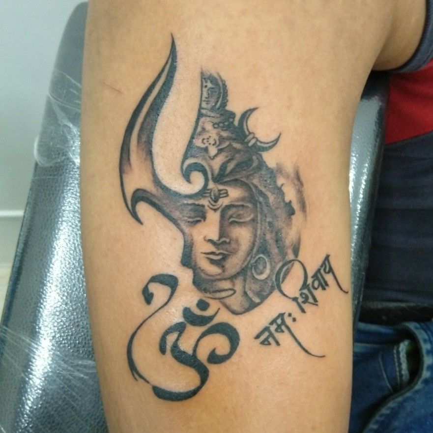 Om Namah Shivay Trishul Tattoo  Reallooking Temporary Tattoos   SimplyInkedin