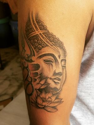 Shoulder tattoo of lord buddha