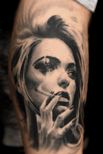 Healed #blackandgrey #bishoprotary #bishopbrigade #tattoodo #tattoo #realistictattoo #ink #inked #inkedup #blackandgreytattoo #sandiego #sandiegotattoo #portrait #realism #bng #art #tattooer #tattoocollector #chicano #healedtattoo #smoking #weed