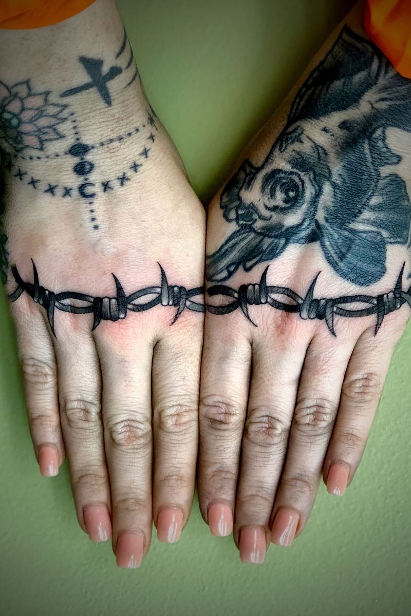 Tattoo uploaded by Isaac Bergendahl • Barbed Wire Knuckles • Tattoodo