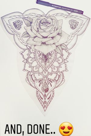 New tattoo design!.#realisticrose  #mandala #diamonds #dotwork #BTS🇧🇪 