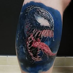 Realistic color tattoo, venom done at Caserta tattoo convention, first place best realistic color