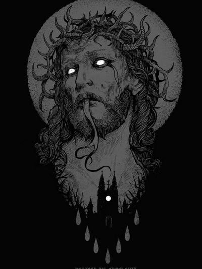 #jesus #JesusChrist #antichrist #devil #satan #satanic #crown #eyes #Black #white #blackAndWhite #crownofthorns #castle #tongue #grey #horns #tears #blood #bloodtears