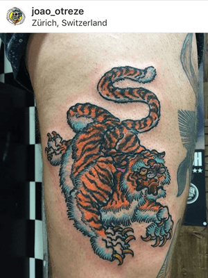 done with this tiger,🙏🏽🤩🙏🏽 #joao_otreze #tattoo #japanesetattoo #tiger #keepitsimple #tattoosleeve #tigertattoo #zurichtattoo #tattoozurich #hautrock #haarrock #switzerland  #zurichcity