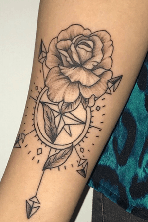 #forearm #rose #compass  #aarow #arm #bodyimage #emely
