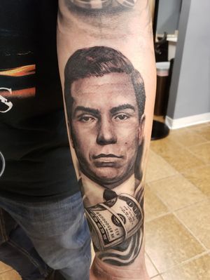 Lucky Luciano by Eris Qesari at Venture Tattoo 