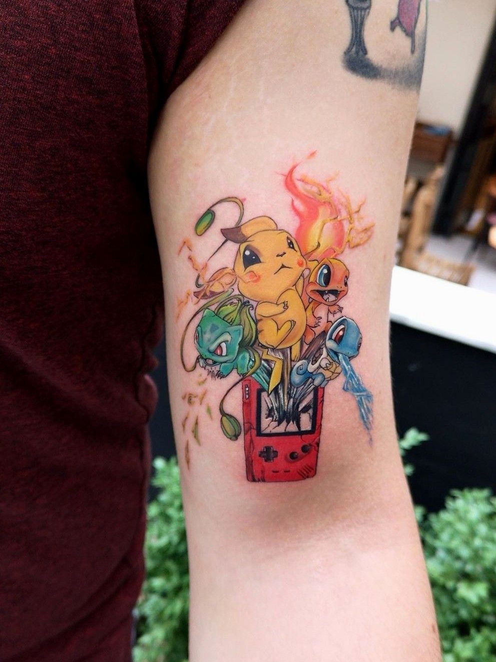 Watercolor Pokemon Tattoo Design
