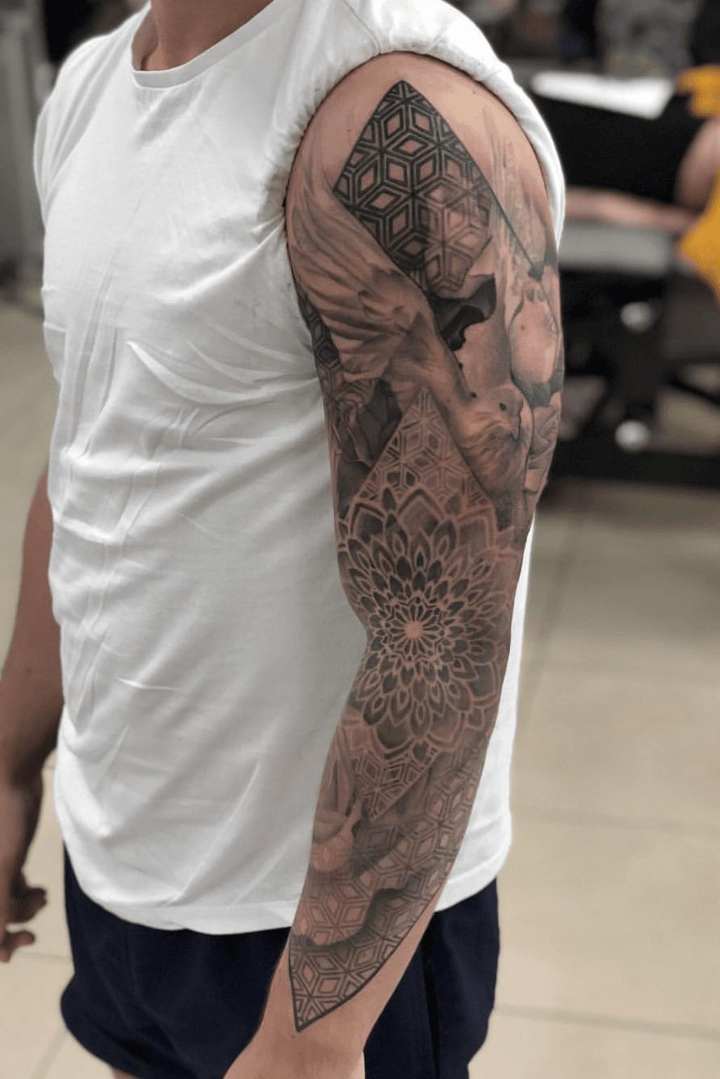 Tattoo uploaded by Mike Philp • Full sleeve based round a gucci print. •  Tattoodo