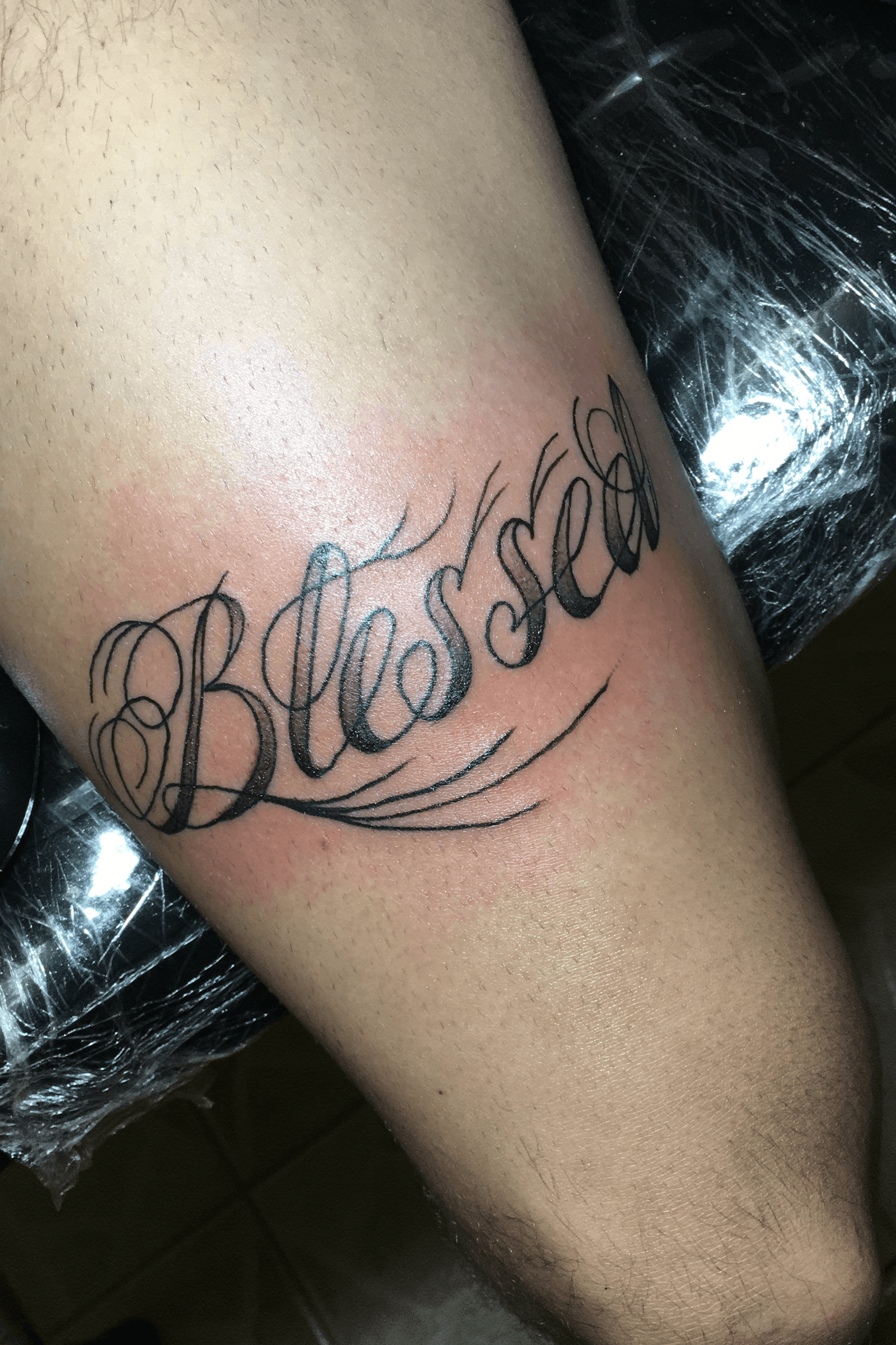 60 Blessed Tattoos For Men  Biblical Lettering Design Ideas