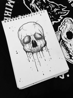Blxck Skull#blackwork #blxckink #sketchbook #tattooink #skulltattoo 