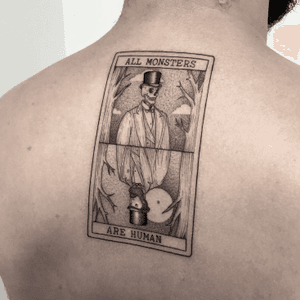 “All monsters are human”                                                      more on my Instagram: _mfox                                                     #art #tattoo #tattoos #blackwork #blacktattoo #inked #tattoodo #italy