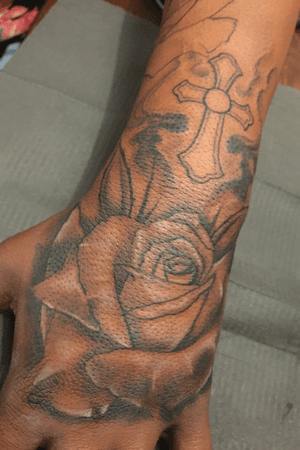 #rose #tattoo #handtattoo #rosetattoo