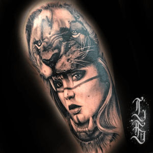 Done by Lex van der Burg@swallowink @balmtattoo #tat #tatt #tattoo #tattoos #tattooart #tattooartist #arm #armtattoo #lion #liontattoo #blackandgrey #blackandgreytattoo #realism #realismtattoo #girl #girltattoo #inkee #inkedup #inklife #inklovers #art #bergenopzoom #netherlands