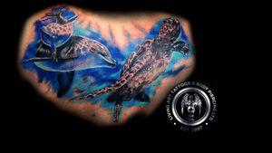 This piece started with the turtle and then we did a cover-up on the other side, underwater tattoos don't come along all the time so I truly enjoyed doing this one. Thank you and I will always be grateful and honored that you carry my art