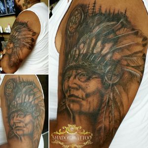 Cover up native American realistic portrait 