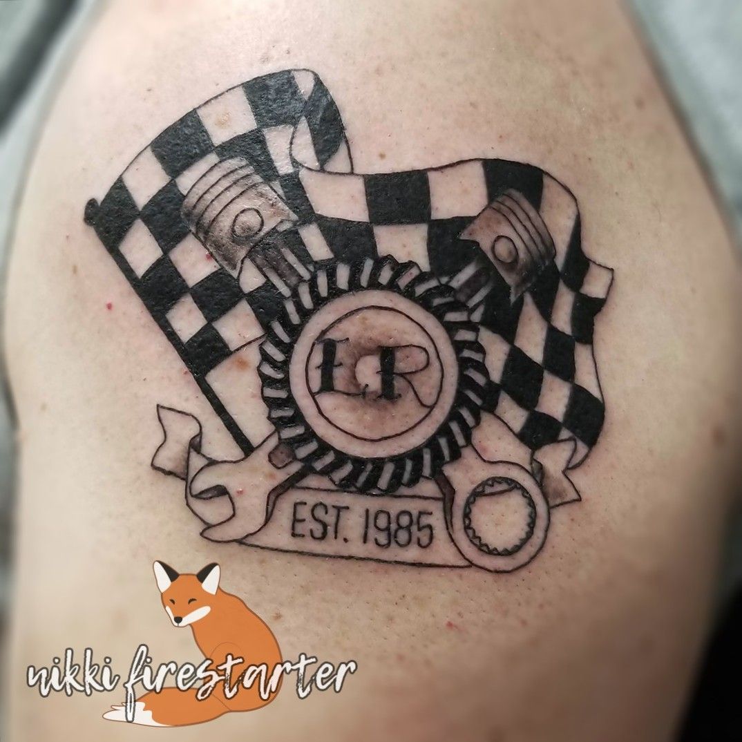 Racing Flag Tattoo Meaning  Flag tattoo Motocross tattoo Checkered flag