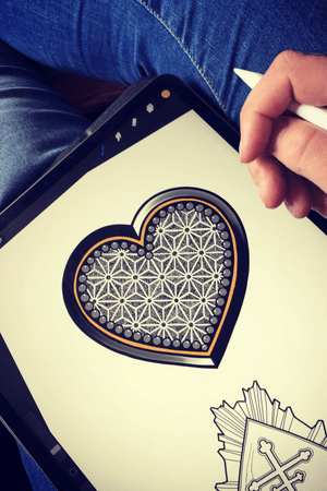 Heart with dotwork detail