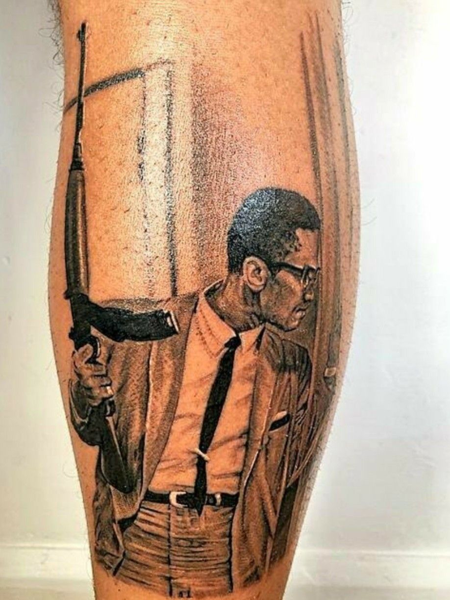Malcolm X Tattoo by Will Payne  Arm tattoos lettering X tattoo African  tattoo