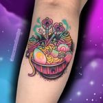 Ramen noodles tattoo by micromachinedee #micromachinedee #ramentattoos #ramennoodles #noodletattoo #foodtattoo #ramen #Japanese #newschool #sailormoon #egg #moon #color #forearm #arm