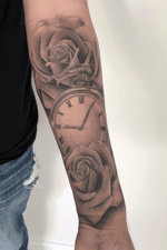Roses with clock