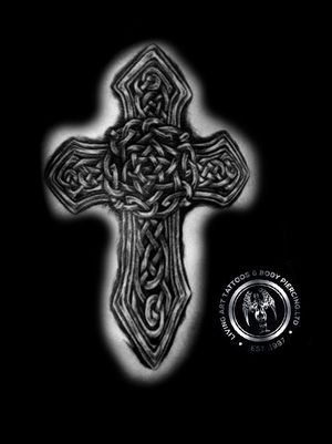 Celtic cross  I did for I client as a memorail tattoo from some jewelry his  father's use to make 