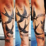 Swallows & Banners... #tattoo #oslo #norway #werkentattoostudio @andre_werken_tattoo