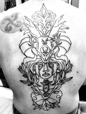 Awesome back piece that I got to start on today, color being added soon.