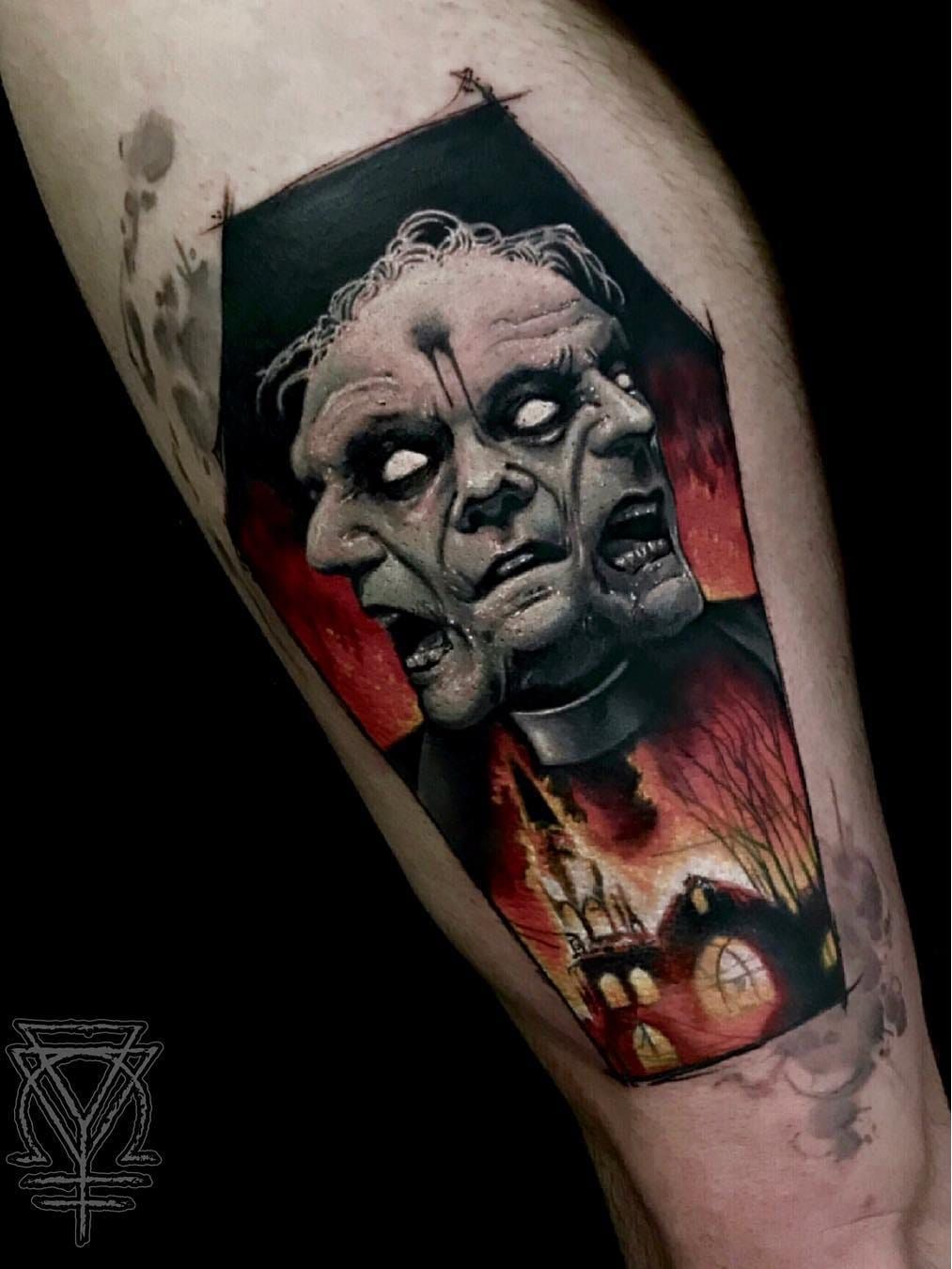 Mike DeVries  Tattoos  Evil  Face Sleeve