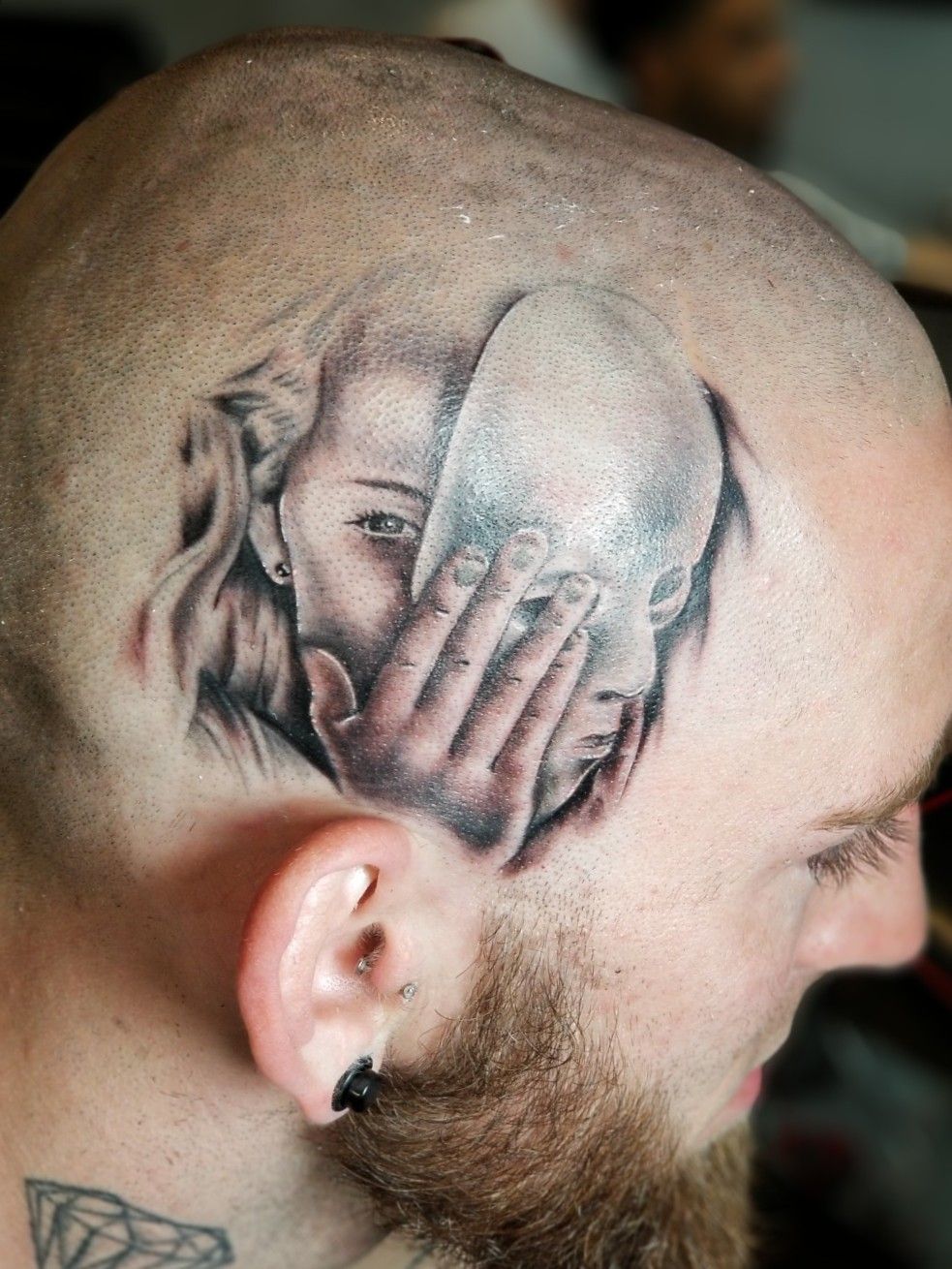 Devil Whispering Tattoo On Neck by dannyceeofficial  Tattoogridnet