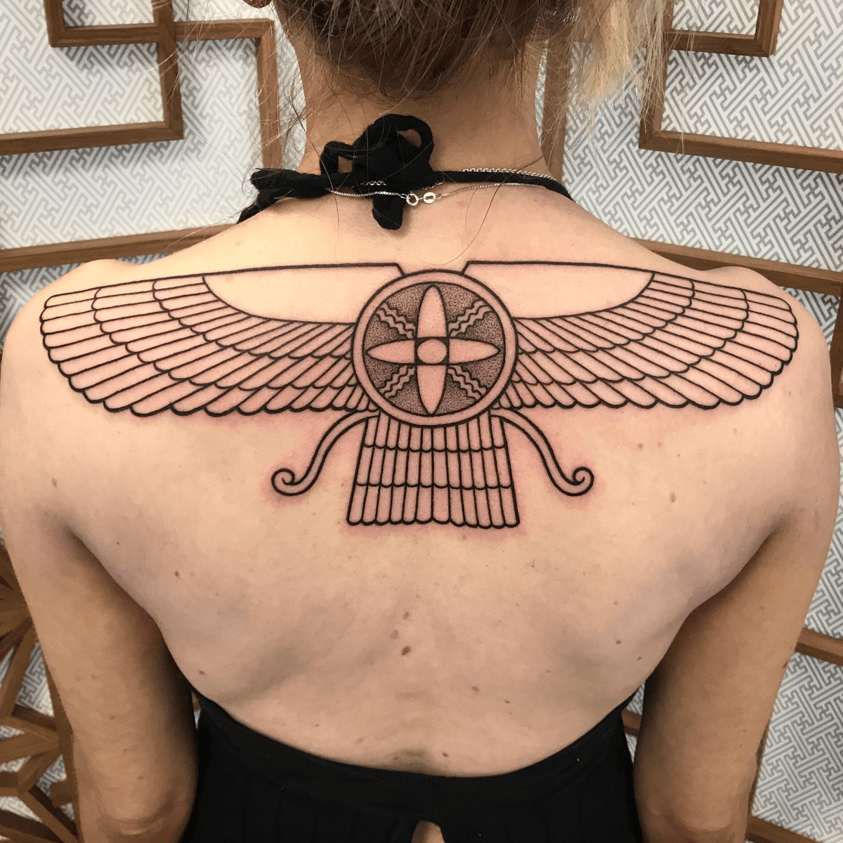 egyptian winged sun disk tattoo