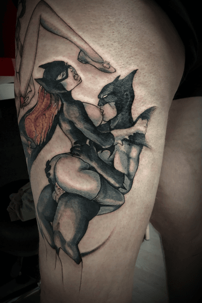#tattoodo #batman #tattooporn #porn #sexy #art #cartoon #catwoman #ink #inprogress 