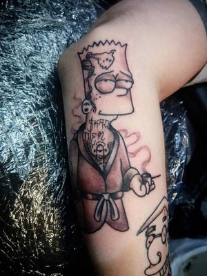 Gentleman Bart Simpson Tattoo Bookings and Commissioned Art Info 📧 KLTATTOOS@GMAIL.COM 