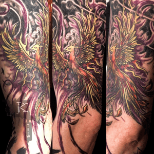 By Kirstie Trew • KTREW Tattoo • Birmingham, UK 🇬🇧 #phoenix #tattoo #phoenixtattoo #illustrativetattoo #birminghamuk