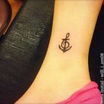 Musical note with an Anchor. #musictattoo #anchortattoo #tinytattoo 